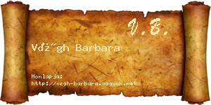 Végh Barbara névjegykártya